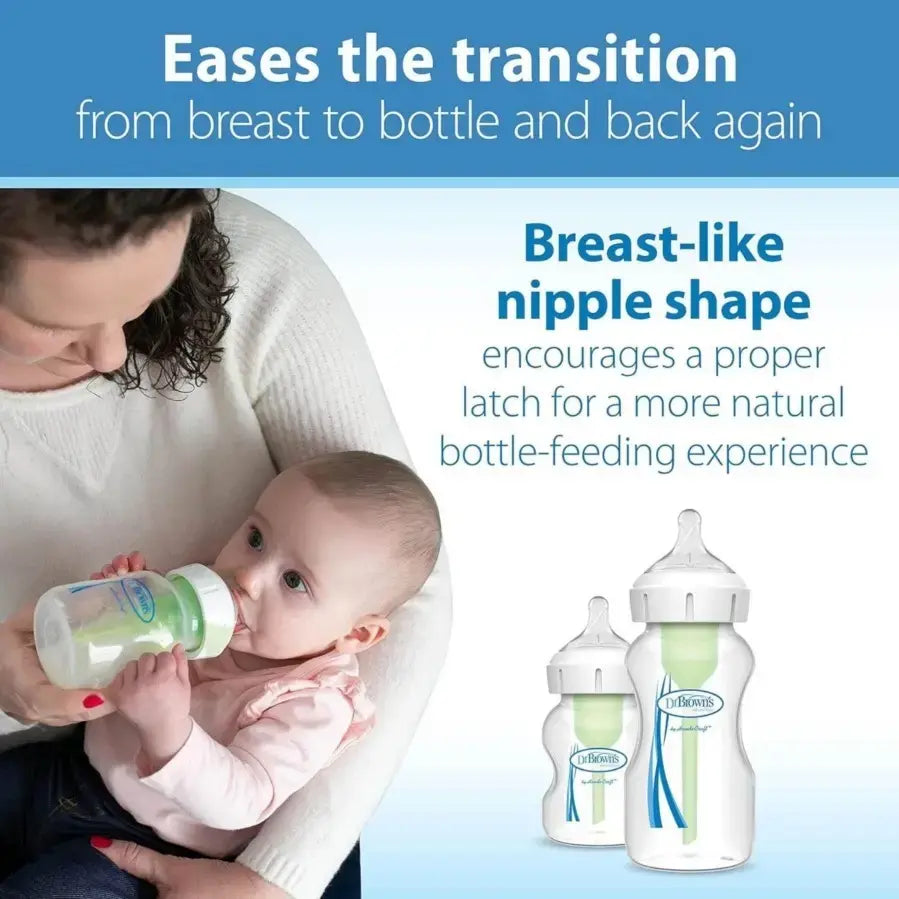 Dr Browns Options plus Wide Neck Baby Bottle Nipple Preemie 0 Months plus Pack Of 2