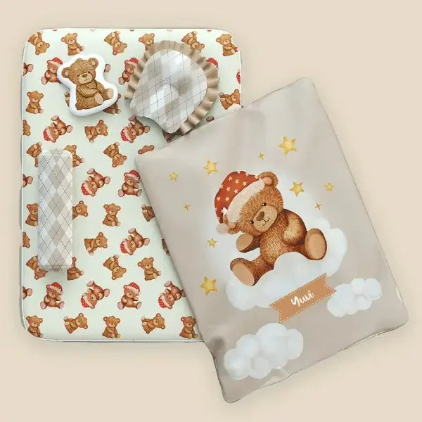 Fancy Fluff 6 Pc Organic New Born Bed Set Cuddle Bear