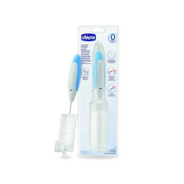 Chicco Bottle Brush Cleaning Brush for Feeding Bottle and Nipples with Easy Grip Handle 3 In 1