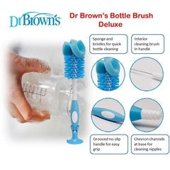 Dr Browns Deluxe Bottle Brush with Internal Cleaning Brush Pack of 1 Blue