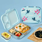 Basil Bento Quad + 3 Plus 1 Compartment Stainless Steel Lunchbox