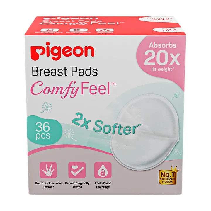 Pigeon Disposable Breast Pads Comfy Feel 2x Softer Gentle on Skin Stay Dry All Day