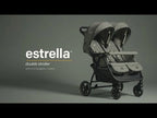 Joie Estrella Twin Stroller-Individually Adjustable Near Flat Reclining Seat-One Hand Fold