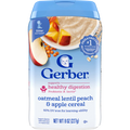 Gerber Powerblend Probiotic Oatmeal Lentil Peach Apple Cereal 6 Plus Months