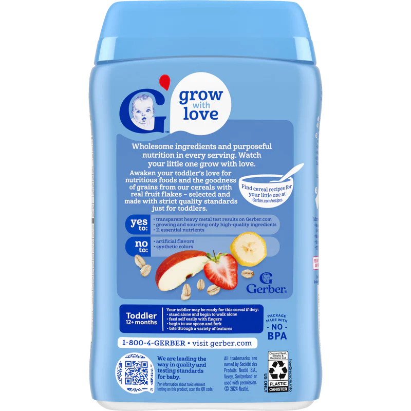 Gerber Multigrain Banana Apple Strawberry Cereal Toddler 12 Plus months