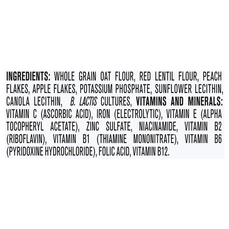Gerber Powerblend Probiotic Oatmeal Lentil Peach Apple Cereal 6 Plus Months