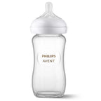 Philips Avent Natural Feeling Baby Bottle 240ml Glass with 1m plus teat