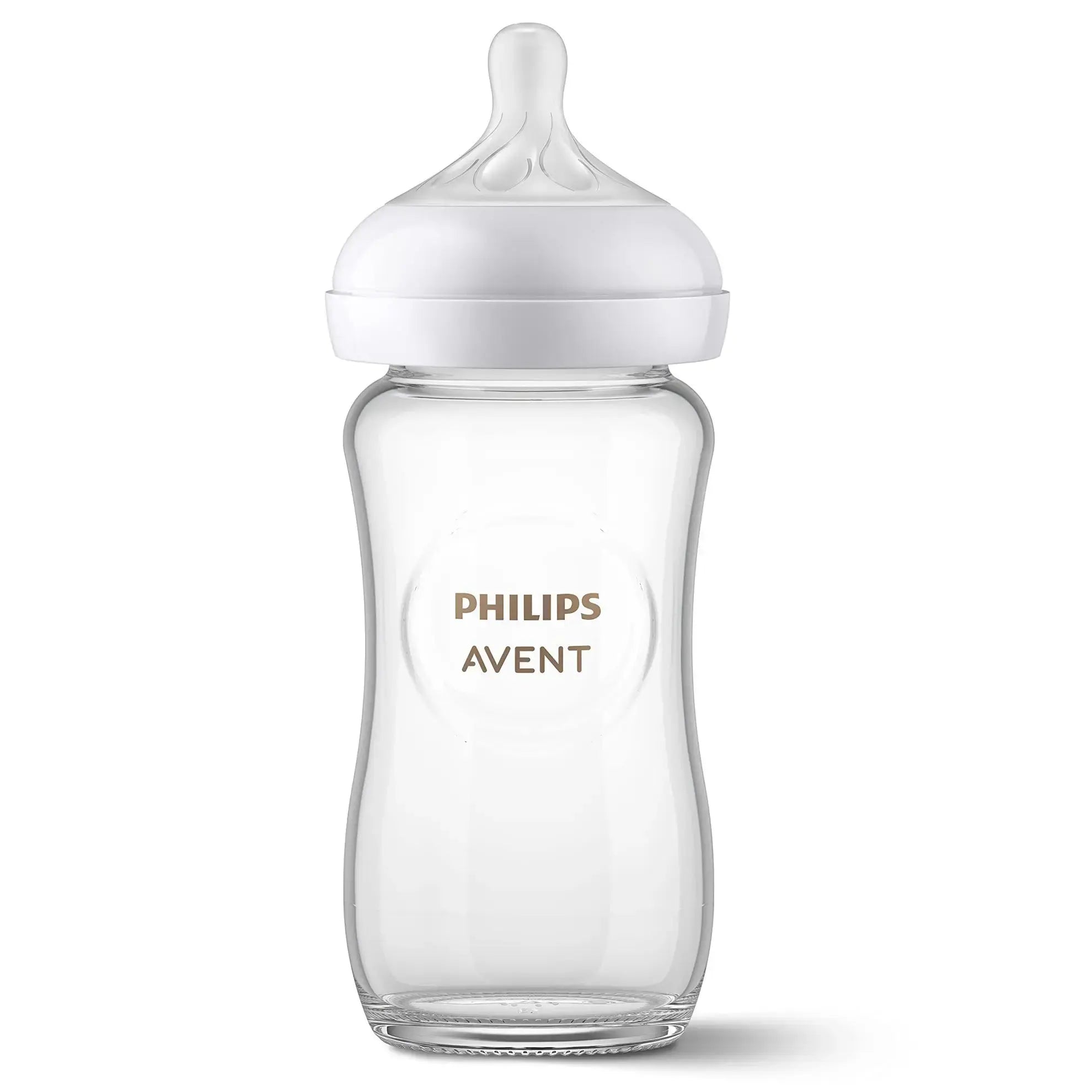 Philips Avent Natural Feeling Baby Bottle 240ml Glass with 1m plus teat