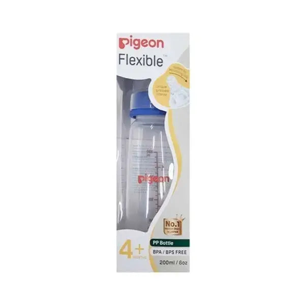 Pigeon Flexible Plastic Bottle Baby Nursing Feeding Bottle Kpp Nipple M for Plus Month Babies Bpa Free200ml 6oz