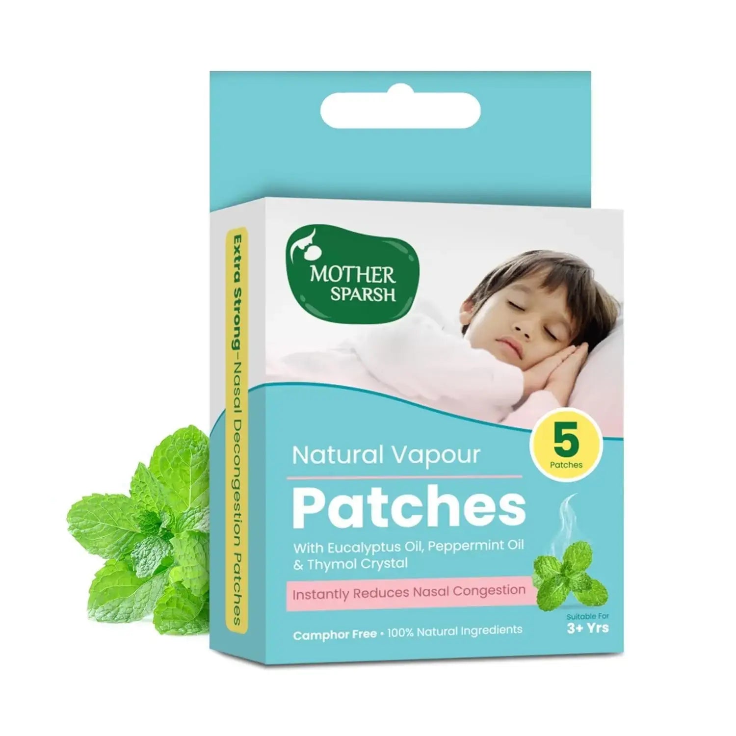 Mother Sparsh Natural Vapour Patches For Kids 5 patches 3 plus Years