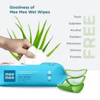 Mee Mee Caring Baby Wet Wipes With Aloe Vera Extracts 72 pcs Sheets pack of 1