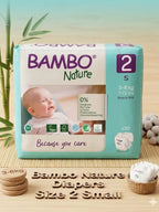 Bambo Nature Diapers Size 2 Small 3 to 6kg 30 Count