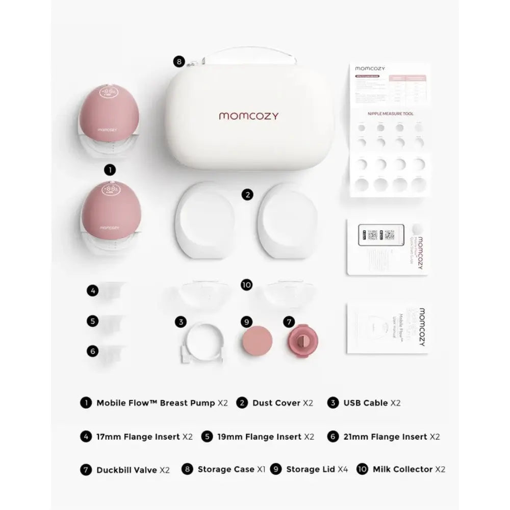 Momcozy M9 Double Wearable Electric Breast Pump Red