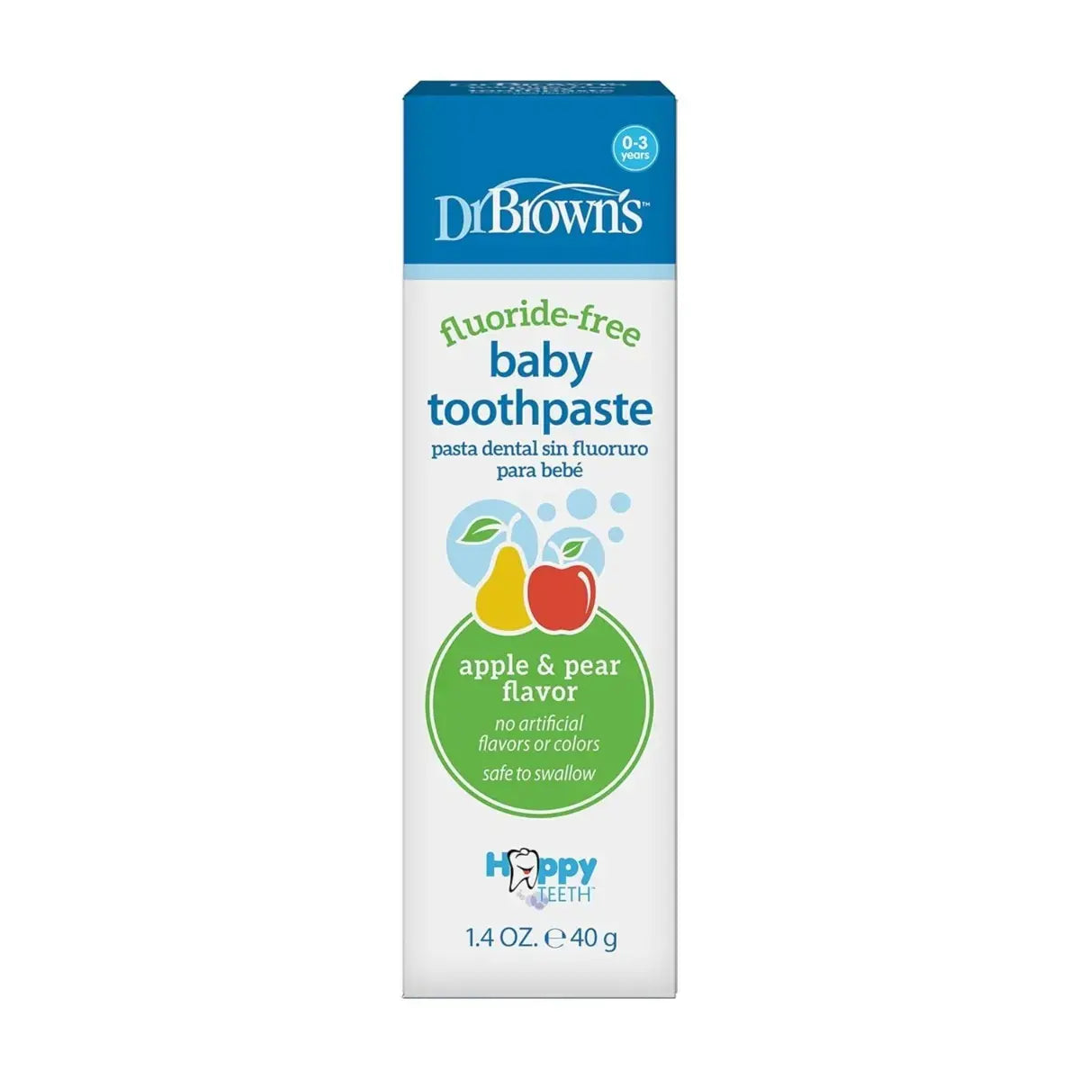 Dr Browns Baby Toothpaste Pear and Apple Flavor Toddlers and Kids Love Fluoride Fre Made in the Usa 0 to3 years 1poin4o