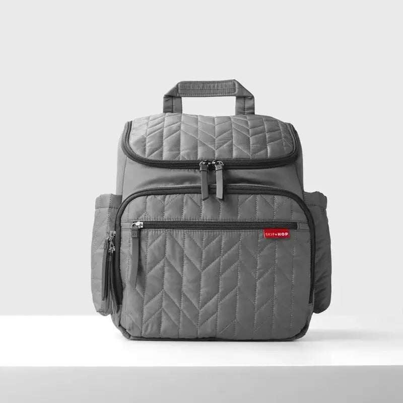Skip Hop Forma backpack With Changing Pad xtra Wide Opening Lightweight Diaper Bag Grey