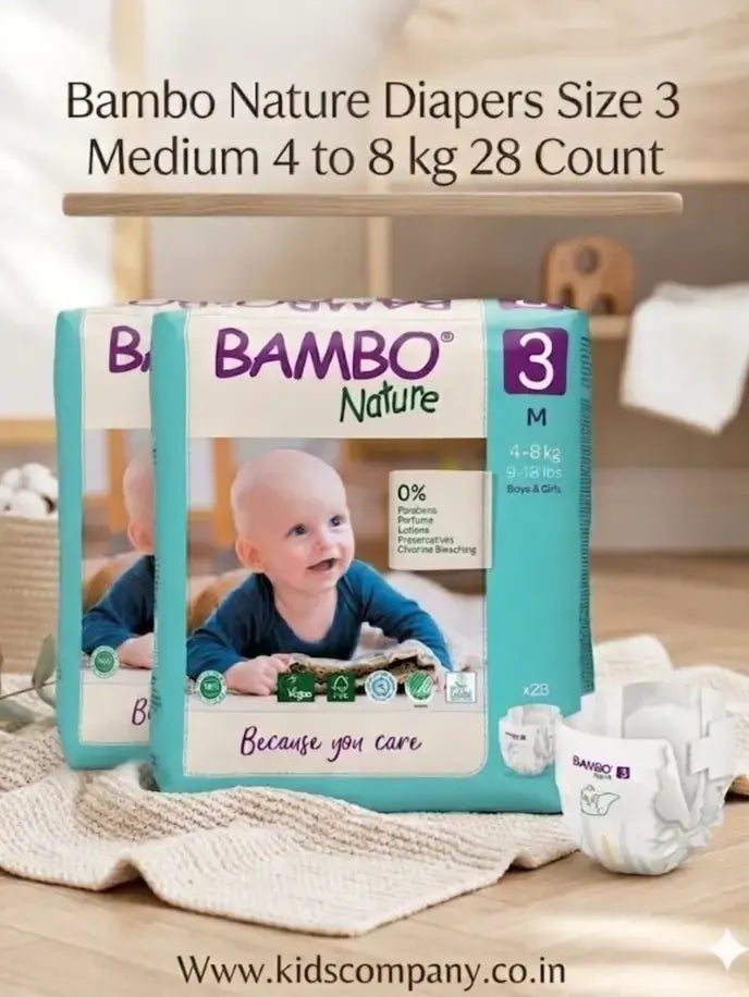 Bambo Nature Diapers Size 3 Medium 4 to 8 kg 28 Count