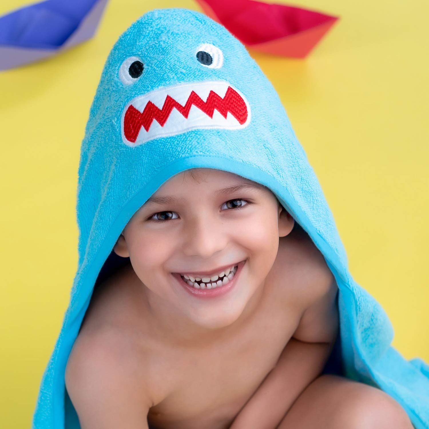 Rabitat Amazonia Kids Towel Zero Twist Cotton Towel with Hood  (0-5 years)  Shark