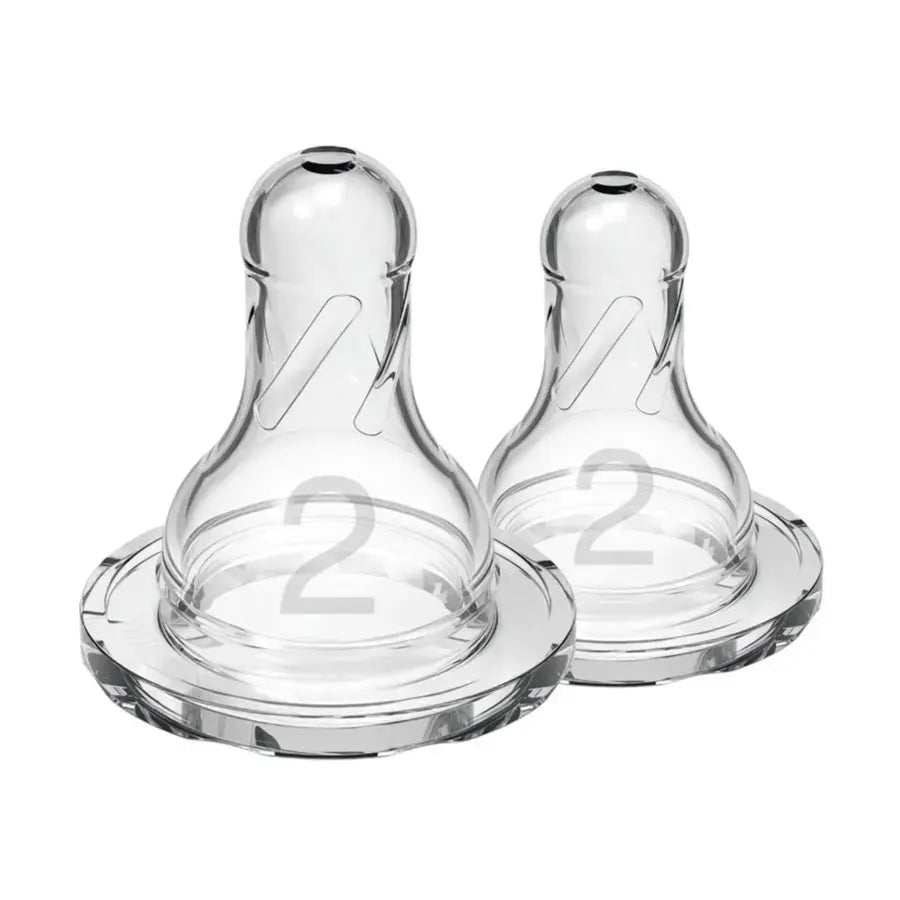 Dr Browns Natural Flow Narrow Baby Bottle Silicone Nipple 2 Pack Level2 3 to 6 Months