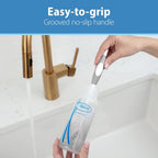 Dr Browns Baby Bottle Cleaning Brush with Sponge Scrubber and Nipple Cleaner Grey 1 Pack