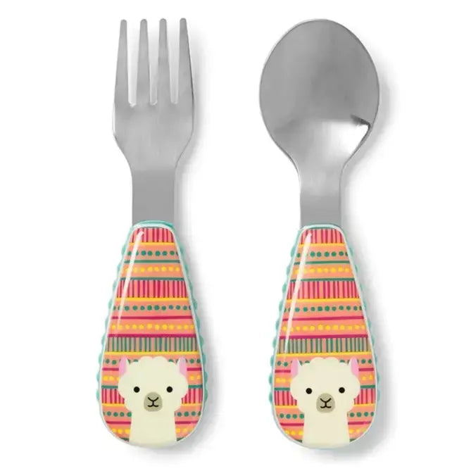 Skip Hop Stainless Steel Fork & Spoon Set (Llama)