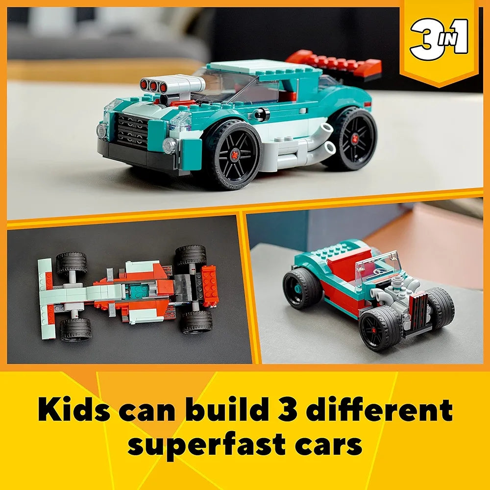 LEGO Creator 3in1 Street Racer 31127 Building Kit 7 + Years (258 Pcs)