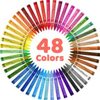 Jar Melo 48 Colors Jumbo Crayons for Toddlers Non Toxic Washable Crayons for Babies