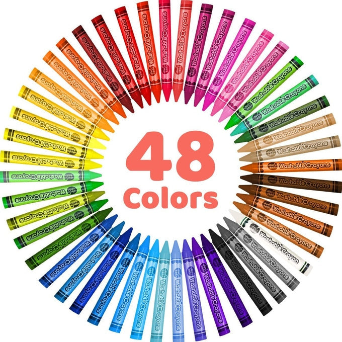 Jar Melo 48 Colors Jumbo Crayons for Toddlers Non Toxic Washable Crayons for Babies