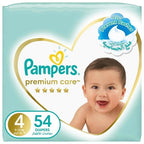 Pampers Premium Taped Diapers Size 4 9 to 14kg 54 Count Made in Saudi Arabia