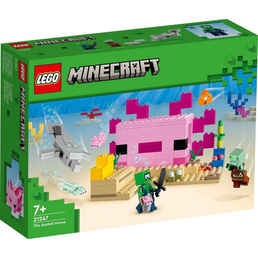Lego 21247 Minecraft The Axolotl House  7 plus Years 242 Pieces