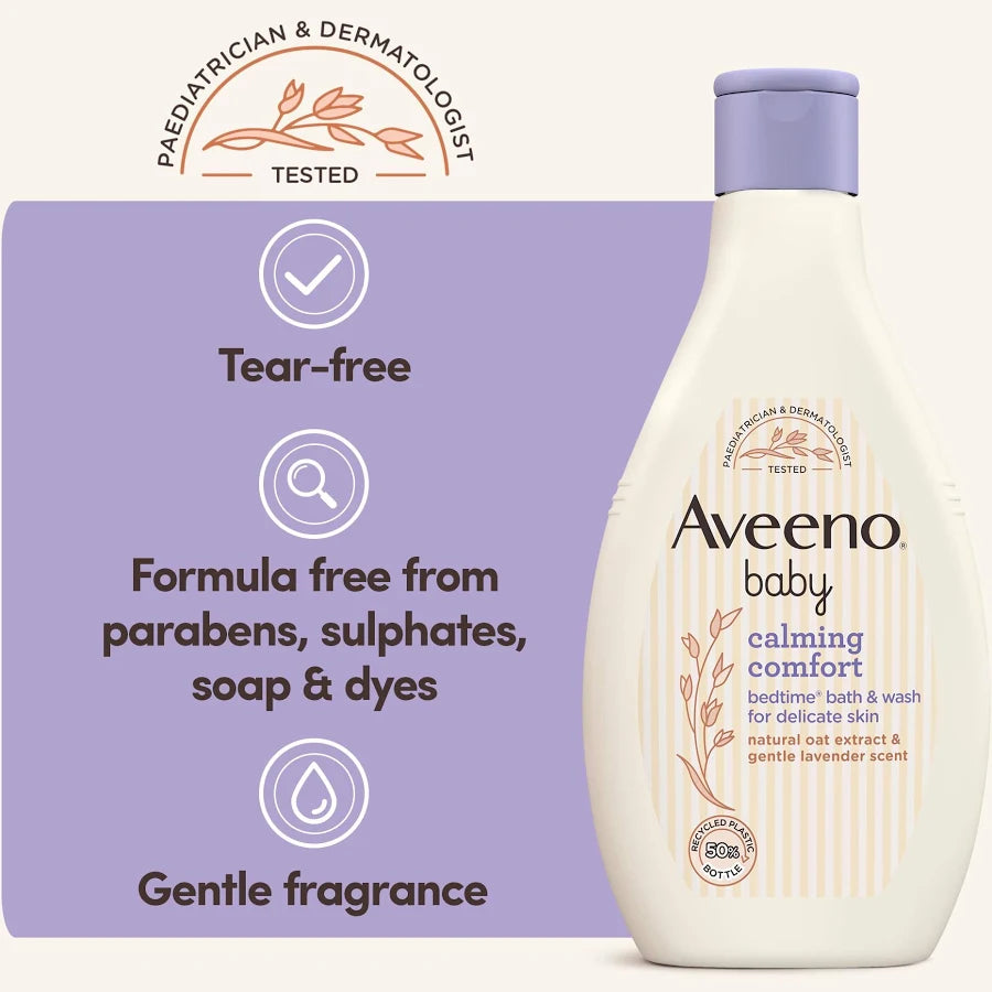 Aveeno Baby Calming Comfort Bedtime Bath Wash 400ml