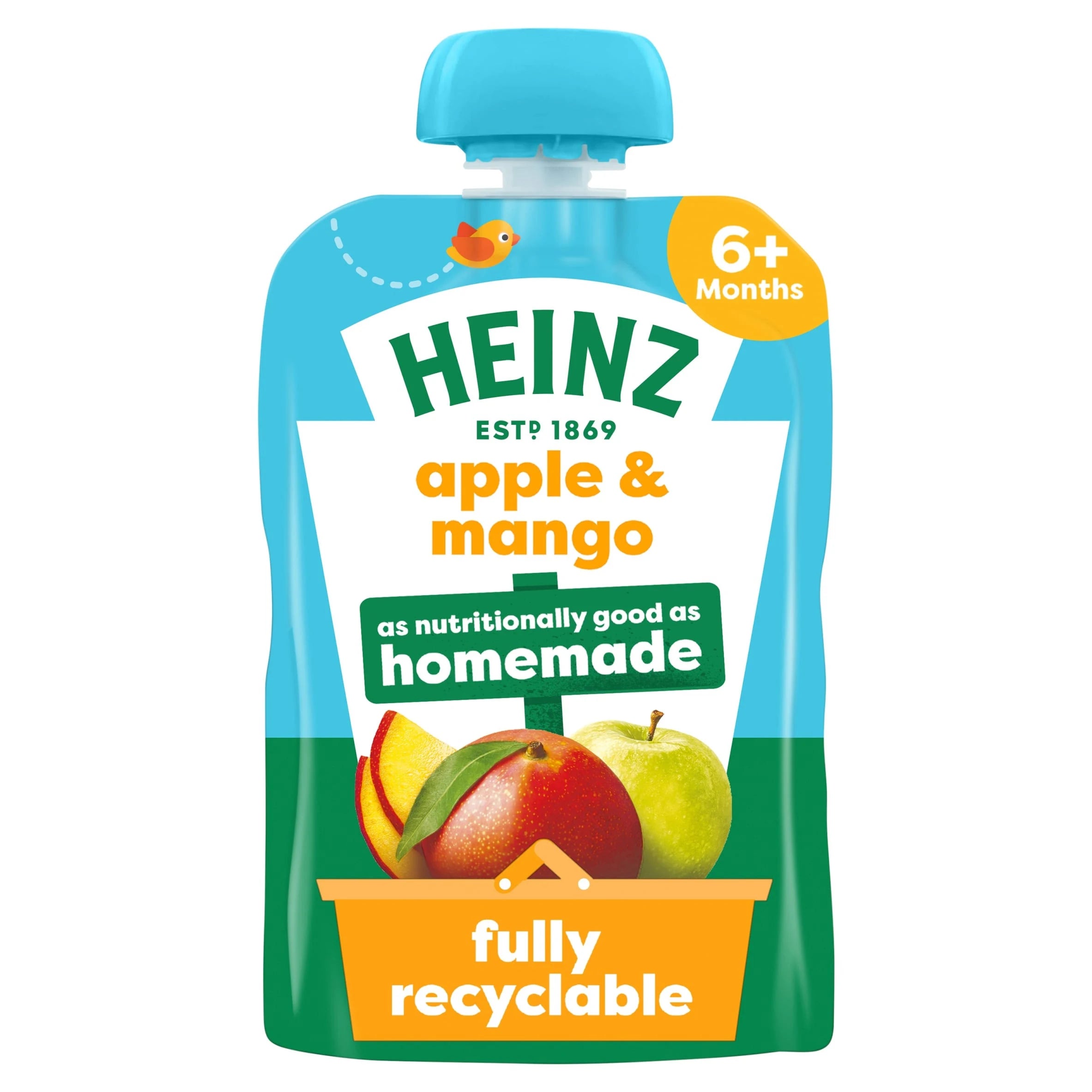 Heinz Apple and Mango Baby Puree Pouch 100g 6 Plus Months