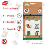 Runbugz Mosquito Repellent Printed Cute Animals Patches For Baby's (30 Patches)