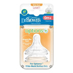 Dr Browns Options plus Wide Neck Baby Bottle Nipple Level1 0 to 3 Months Pack of 2