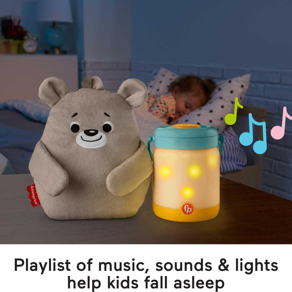 Fisher Price Baby Bear And Firefly Soother lightup Nursery Sound Machine with take Along Plush Toy for Babies and Toddle