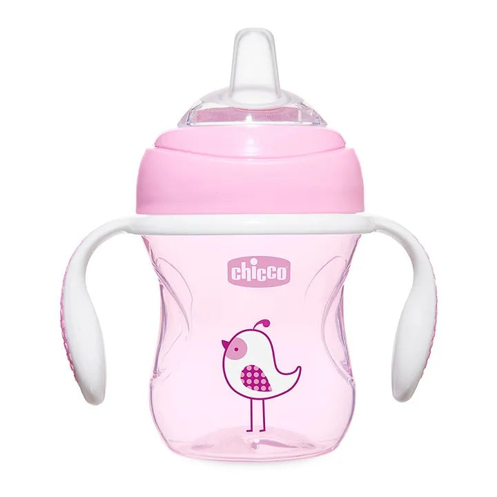 Chicco Transition Cup With Soft Silicone Spout Pink 200 ml Print May Vary