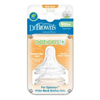 Dr Browns Y cut Wide Neck Silicone Options plus Nipple 2 Pack Medium Flow Nipple Pack of 2 Nipples