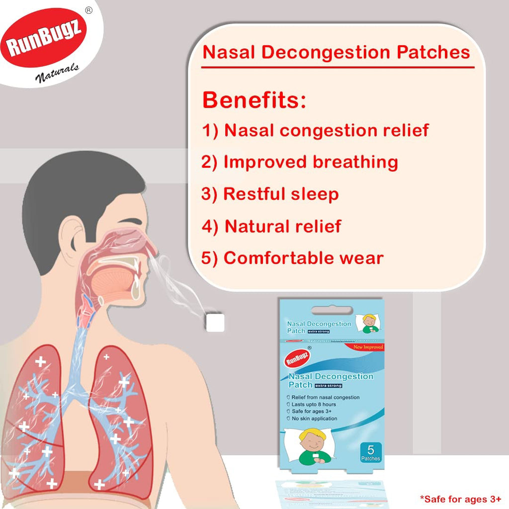 Runbugz Nasal Decongestion Patch for children 5 Patches Pack of 1