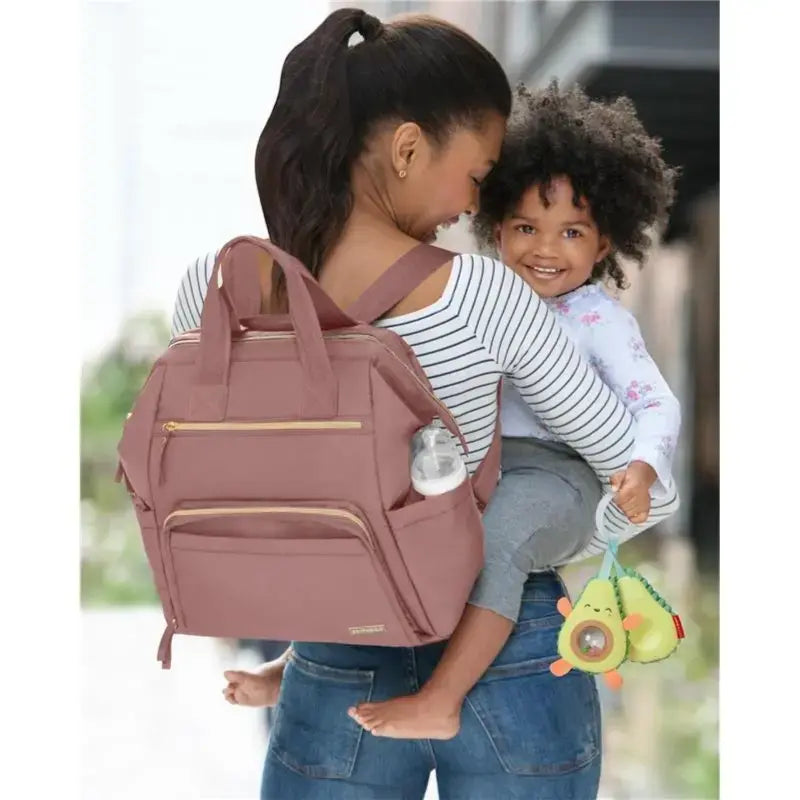 Skip Hop Mainframe Wide Open Backpack Diaper Bag - (Dusty Rose,9I345110)