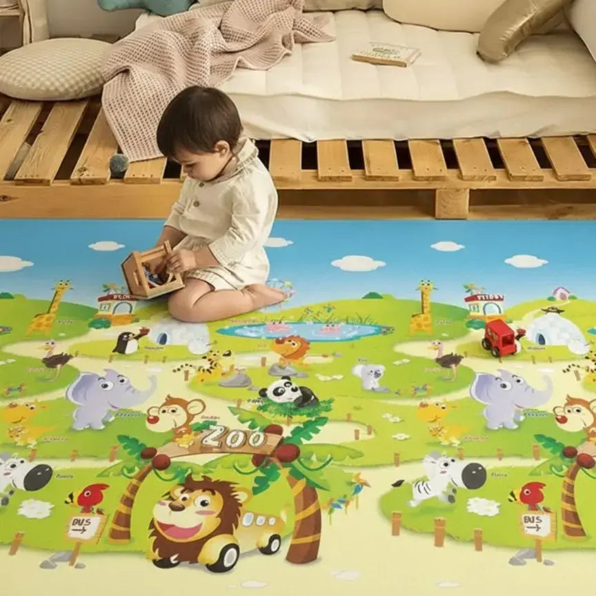 Dwinguler Large Playmat Zoo Reversible Baby Mat