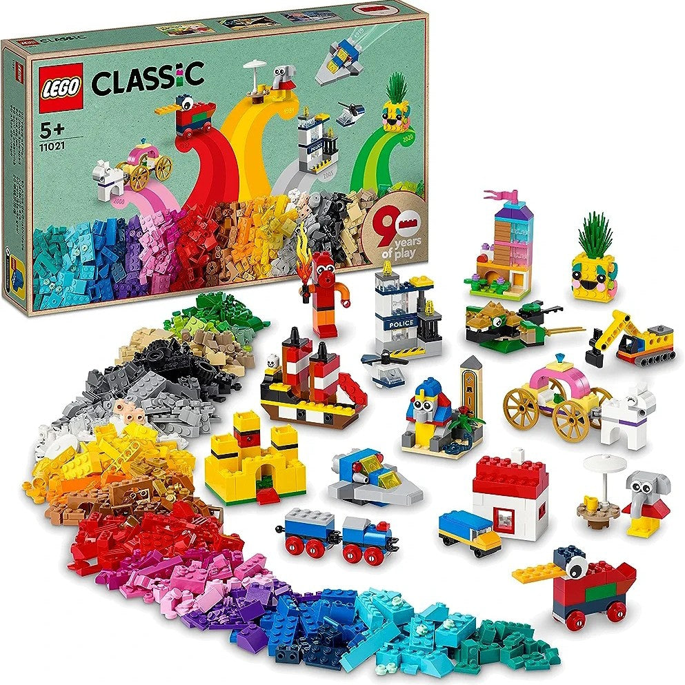 Lego Classic 90 Years of Play 11021 Building Kit with 15 Toys for Kids 1 point 100ps