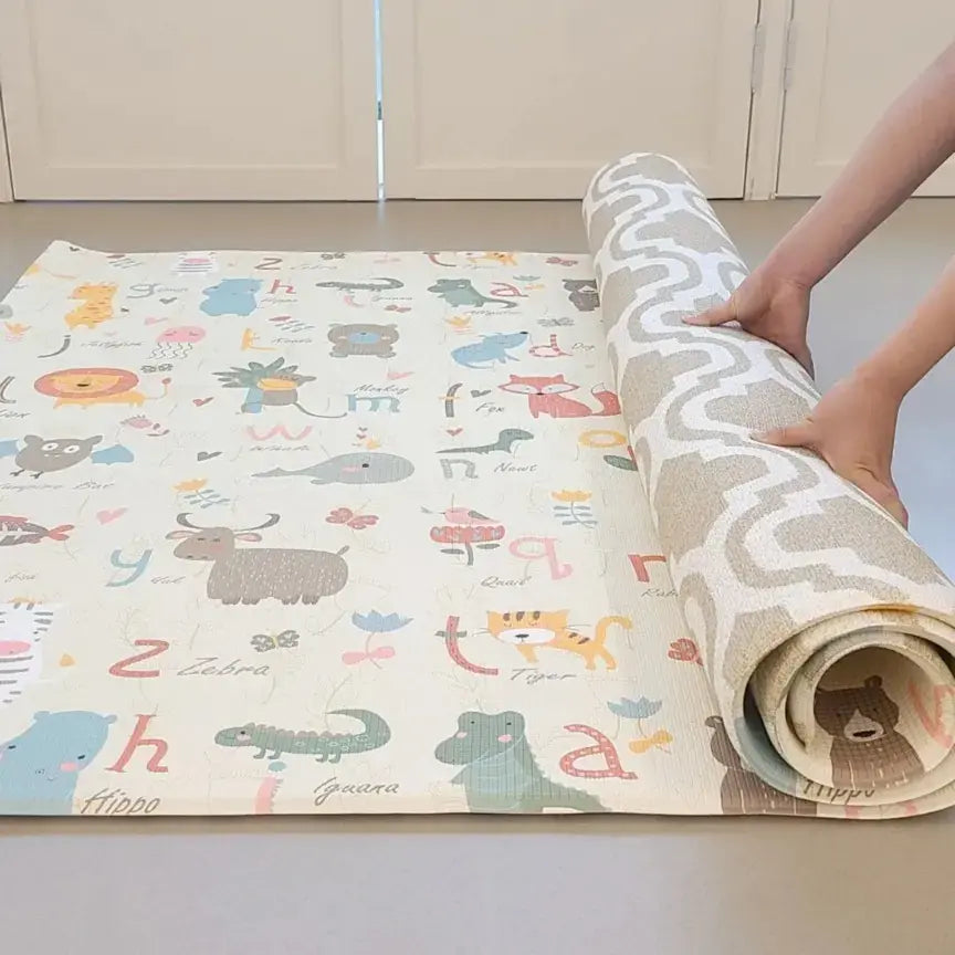 Dwinguler Large Playmat Moroccan Beige Reversible Baby Mat