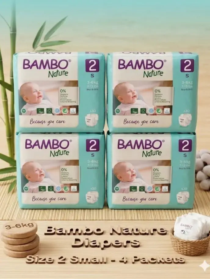 Bambo Nature Diapers Size 2 Small 3 to 6kg 30 Count