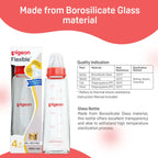Pigeon Flexible glass Bottle Nursing Feeding Bottle With Added Nipple M for 4 plus Month Babies 200ml 6oz