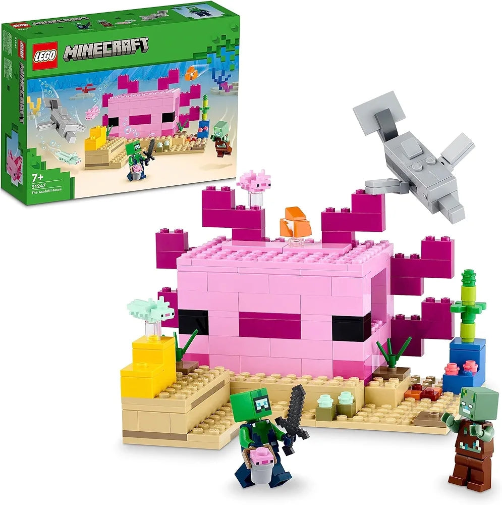 Lego 21247 Minecraft The Axolotl House  7 plus Years 242 Pieces