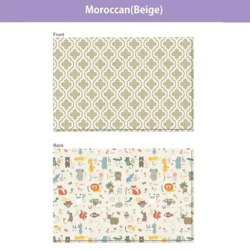 Dwinguler Large Playmat Moroccan Beige Reversible Baby Mat