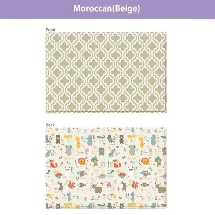 Dwinguler Large Playmat Moroccan Beige Reversible Baby Mat