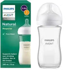 Philips Avent Natural Feeling Baby Bottle 240ml Glass with 1m plus teat