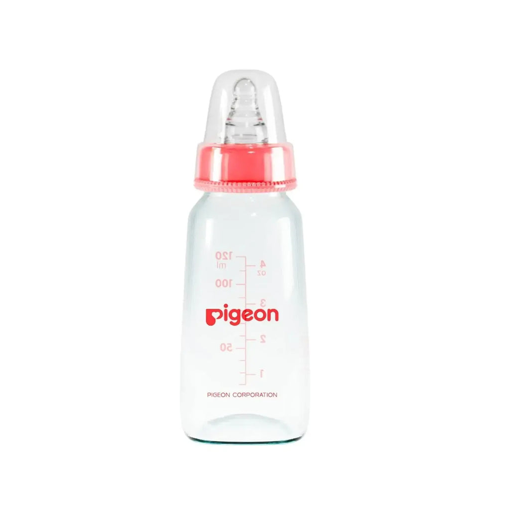 Pigeon Flexible glass Bottle Nursing Feeding Bottle With Added Nipple S for 0 Plus Months Babies 120ml 4oz
