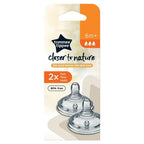 Tommee Tippee Closer To Nature Fast Flow Teats 2 Pack 6 Month plus