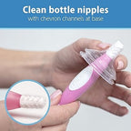 Dr Browns Reusable Sponge Baby Bottle Cleaning Brush with Suction Cup Stand Scrubber and Nipple Cleaner Pink 1 Pack